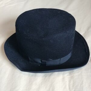 Black Felt Gambler/Porkpie Hat